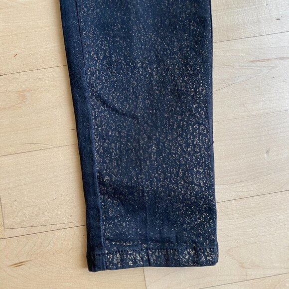 𝅺FREE People Jeans Sz 28 Black Gold Speck Skinny - Picture 2 of 6
